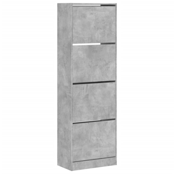 vidaXL Armoire à chaussures 4 tiroirs rabattables gris béton