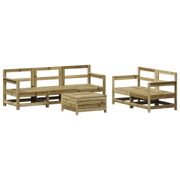 vidaXL Salon de jardin 6 Pièces bois de pin imprégné