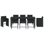 vidaXL Ensemble de salle à manger de jardin de 9 pièces avec coussins en rattan poly noir