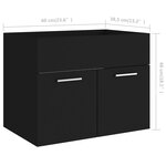 vidaXL Ensemble de meubles de salle de bain Noir Aggloméré