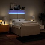 vidaXL Sommier à lattes de lit avec matelas Crème 140x200 cm Tissu