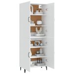 vidaXL Buffet haut Blanc 70x34x180 cm Bois d'ingénierie