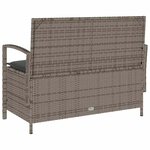 VidaXL Banc de rangement de jardin avec coussin gris résine tressée
