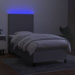 vidaXL Sommier à lattes de lit et matelas et LED Gris clair 100x200 cm
