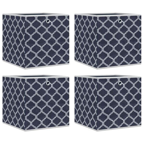 vidaXL Boîtes de rangement pliables 4Pièces bleu 32x32x32cm tissu intissé