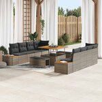 vidaXL Ensemble de canapé de jardin 11 Pièces Gris clair et gris foncé