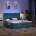VidaXL Cadre de lit ottoman avec matelas bleu foncé 180x200 cm velours