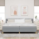 vidaXL Lit à Ressorts avec matelas Gris clair 200 x 200 cm tissu