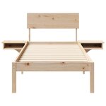 vidaXL Cadre de lit avec tête de lit Marron 75 x 190 cm Pin massif