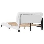 vidaXL Cadre de lit avec lumières LED blanc 140x200 cm similicuir