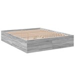 vidaXL Cadre de lit sans matelas sonoma gris 150x200 cm