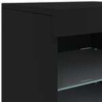 vidaXL Buffet avec lumières LED noir 41x37x67 cm