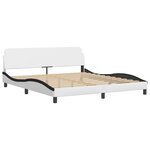 vidaXL Cadre de lit avec lumières LED blanc noir 180x200 cm similicuir