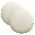 vidaXL Coussins de siège 2 pc Velours Crème Ø30 x 13 cm