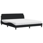 vidaXL Lit avec matelas Dover noir 180x200 cm tissu