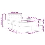 vidaXL Lit avec rangement et matelas Gris foncé 120 x 200 cm