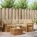 vidaXL Ensemble de canapés d'extérieur 5 Pièces Naturel et Beige
