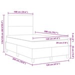 vidaXL Lit à ressort LED Gris foncé et blanc 120 x 200 cm