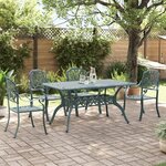 vidaXL Ensemble à manger de jardin 5 Pièces vert aluminium coulé