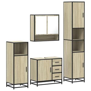 vidaXL Ensemble de meubles de salle de bain 4 Pièces chêne sonoma