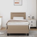 vidaXL Cadre de lit avec matelas Cappuccino 90 x 200 cm Faux cuir