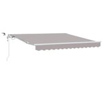 vidaXL Auvent Rétractable Gris clair 350 x 250 cm Polyester et métal