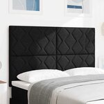 vidaXL Tête de lit avec des lumières à LED Réglable Noir 144 cm tissu