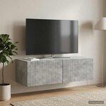 vidaXL Meuble TV mural 98 x 41 x 30 cm Gris béton Bois d'ingénierie