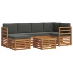 vidaXL Ensemble de canapés d'extérieur 7 pc Naturel et Anthracite