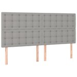 vidaXL Têtes de lit 4 Pièces Gris clair 100x5x78/88 cm Tissu