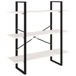 vidaXL Bibliothèque à 3 niveaux Blanc 100x30x105 cm Bois de pin massif