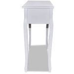 vidaXL Table de console et coiffeuse avec 3 tiroirs Blanc