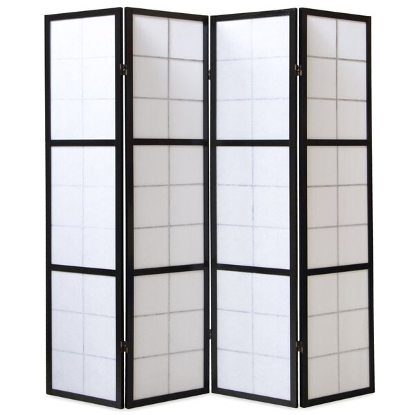 Paravent bois 4 pans noir