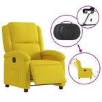 vidaXL Fauteuil inclinable électrique jaune velours