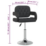 vidaXL Chaises pivotantes à manger lot de 6 noir similicuir