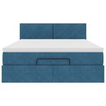 vidaXL Cadre de lit ottoman avec matelas bleu foncé 140x190 cm velours