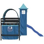 vidaXL Lit mezzanine enfants avec tour bleu 90x190 cm bois pin massif