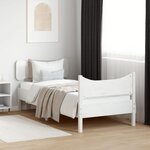 vidaXL Cadre de lit sans matelas blanc 75x190 cm bois de pin massif