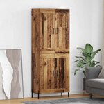 vidaXL Haut Armoire 2 Pièces Bois Ancien Bois d'ingénierie