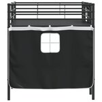 vidaXL Cadre de Lit Mezzanine pour Enfants avec Rideaux Noir