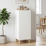 vidaXL Buffet Blanc brillant 33 x 34 5 x 90 cm Bois d'ingénierie