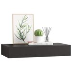 vidaXL Étagère murale flottante avec tiroir Noir 48x25x8 cm