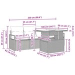 vidaXL Ensemble de canapé de jardin 5 Pièces Gris clair 100 x 55 x 73 cm