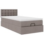 vidaXL Lit ottoman avec matelas taupe 90x200 cm tissu