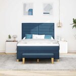 vidaXL Lit à ressorts avec tête de lit Bleu 200 x 160 cm tissu