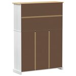 vidaXL Cabinet à chaussures Corona Blanc 99 x 32 x 138 cm Pin massif