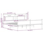 vidaXL Cadre de lit en métal sans matelas chêne marron 160x200 cm