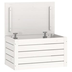 vidaXL Boîte de rangement Blanc 59 5x36 5x33 cm Bois massif de pin