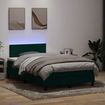 vidaXL Sommier à lattes de lit et matelas et LED vert foncé 120x220cm velours