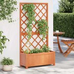 vidaXL Jardinière à treillis jardin Marron 70x30x135 cm Bois de sapin